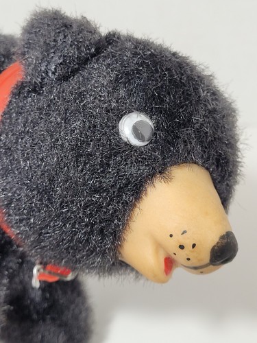 Vintage Straw Filled Stuffed Black Bear Toy Collectible Plush - Picture 6 of 10