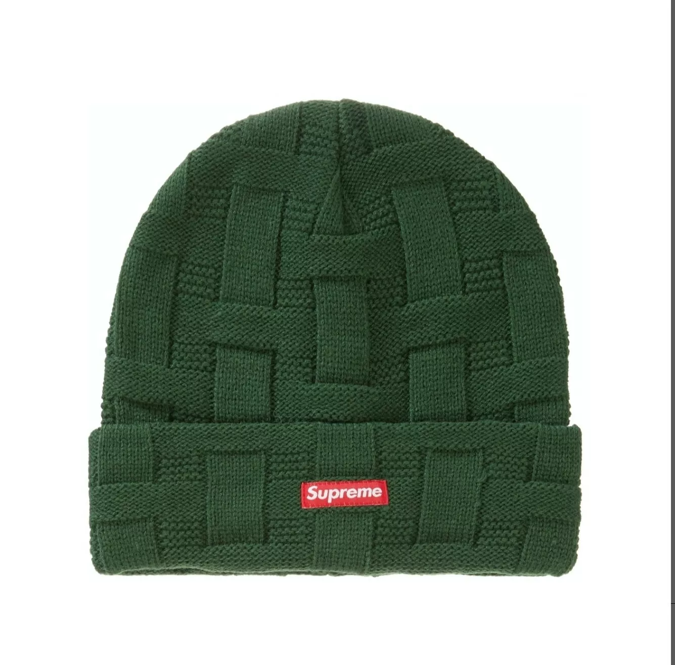 Supreme Basket Weave Beanie (vert) FW19 neuf petite boîte logo