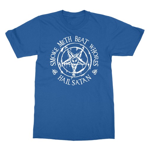 Smoke Meth Beat Whores Hail Satan Religious Spoof Gifts Unisex Tee Tshirt - Picture 12 of 16