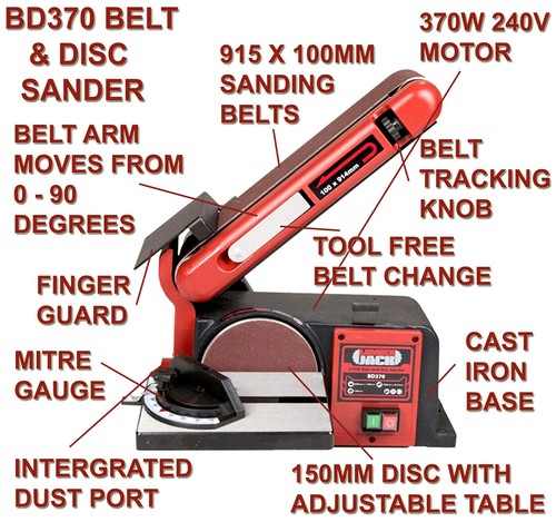 Belt and Disc Sander Bench Top Linisher 