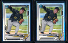 Lot (2) OWEN KELLINGTON 1st 2021 Bowman Chrome Draft REFRACTOR Pirates Rookie RC