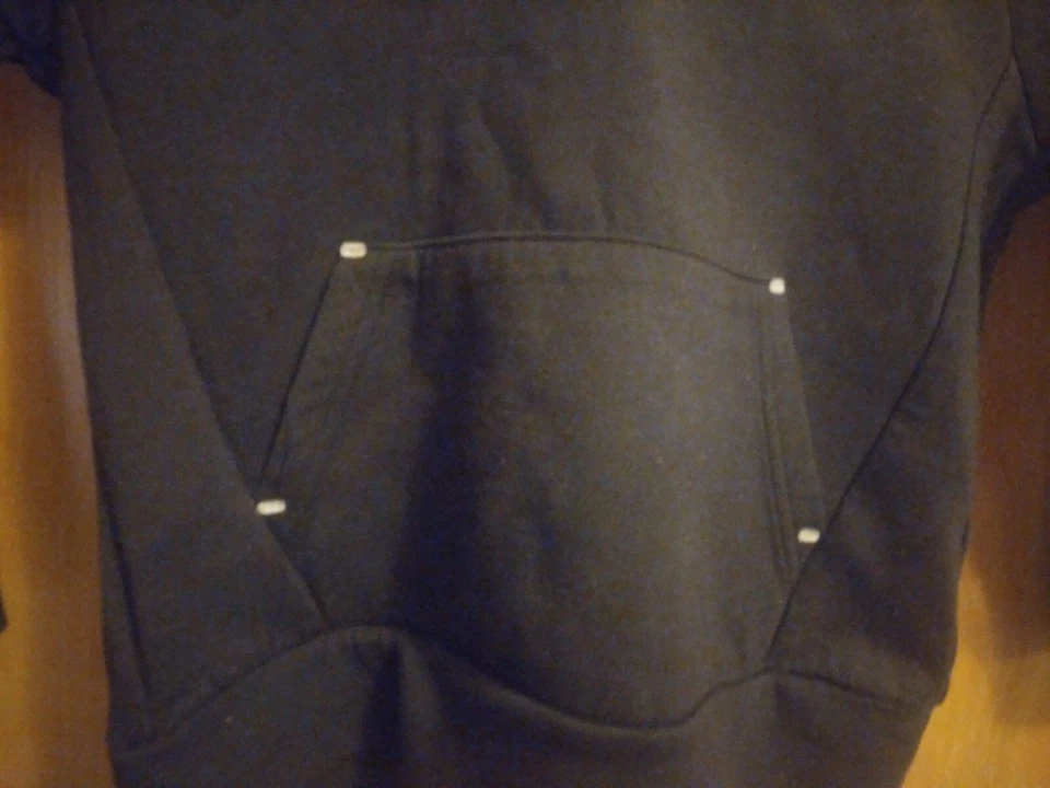 Champion Pullover Negro Sudadera con Capucha Manga Cremallera Bolsillo Unisex Talla 6 (USADO) Foto 3 de 4