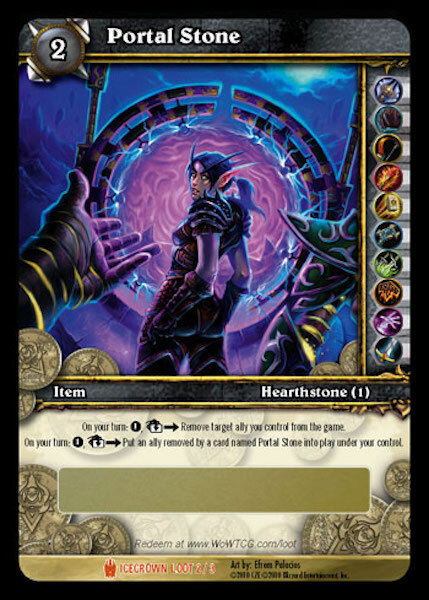 WOW World of Warcraft TCG Unscratched Loot Card Portal Stone