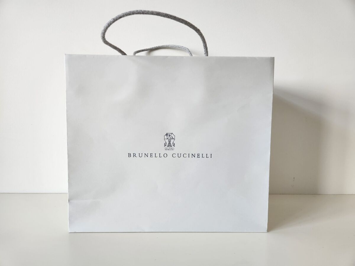 New BRUNELLO CUCINELLI Grey Paper Gift Shopping Bag 13.5 New BRUNELLO CUCINELLI Grey Paper Gift Shopping Bag 13.5