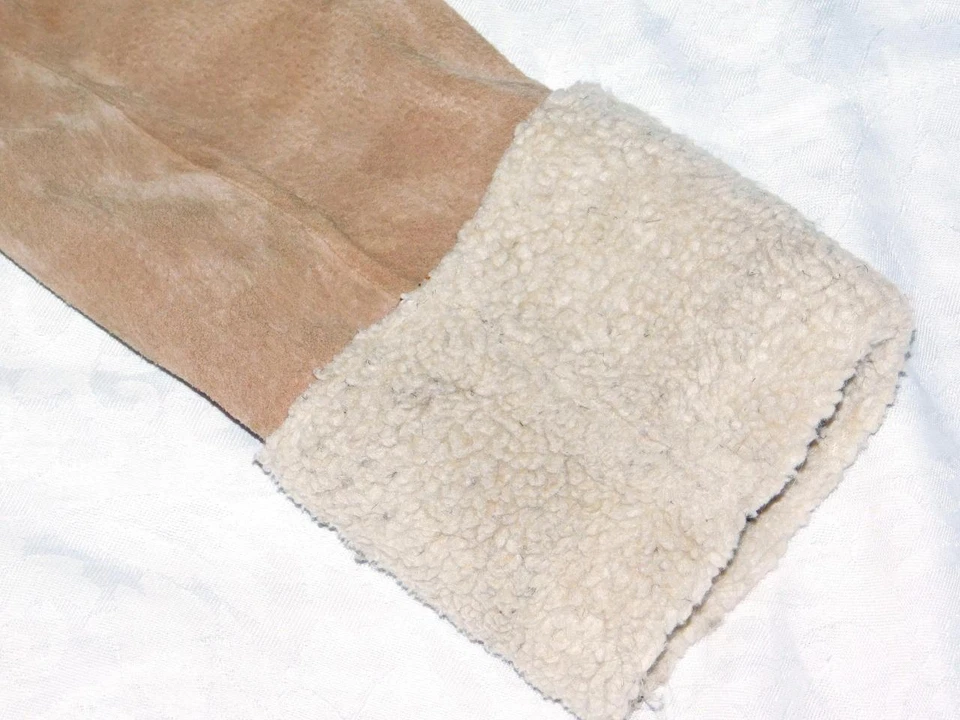 Xhilaration Womens Size Small Suede Leather Jacket Coat Brown Y2K Shearling - Image 4 of 4