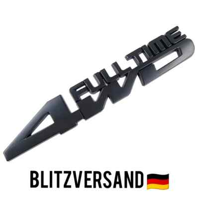 Emblem FULL TIME 4WD 4x4 Schriftzug 3D Aufkleber Sticker Schwarz chrom Heck