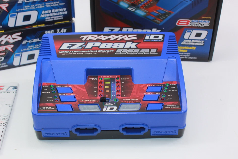 Traxxas 2991 DUAL EZ Peak Plus Lader 2972G + 2x 2S Lipo 7600mAh 2869X NEU  - Bild 4 von 4