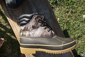 Crater-Ridge-Camo-Waterproof-Boots-Leather-Rubber-Woman-Sz-9-Hiking-Walking-Used