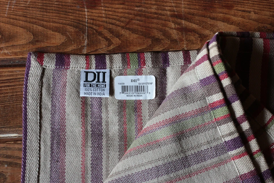 Комплект тканевых салфеток из 4 полосок Blackberry Wine Plum серо-коричневый 100% хлопок DII 20x20 дюймов - Изображение 2 из 3