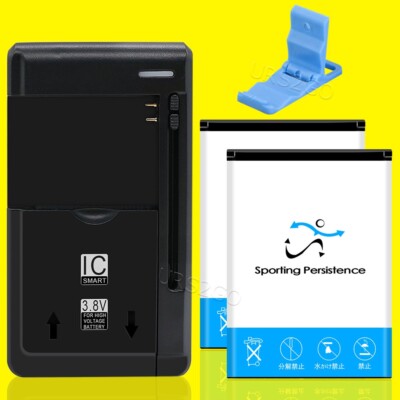 High Capacity 2x 1250mAh Battery Charger for Alcatel OT-155 OT-890 OT-808 OT-891