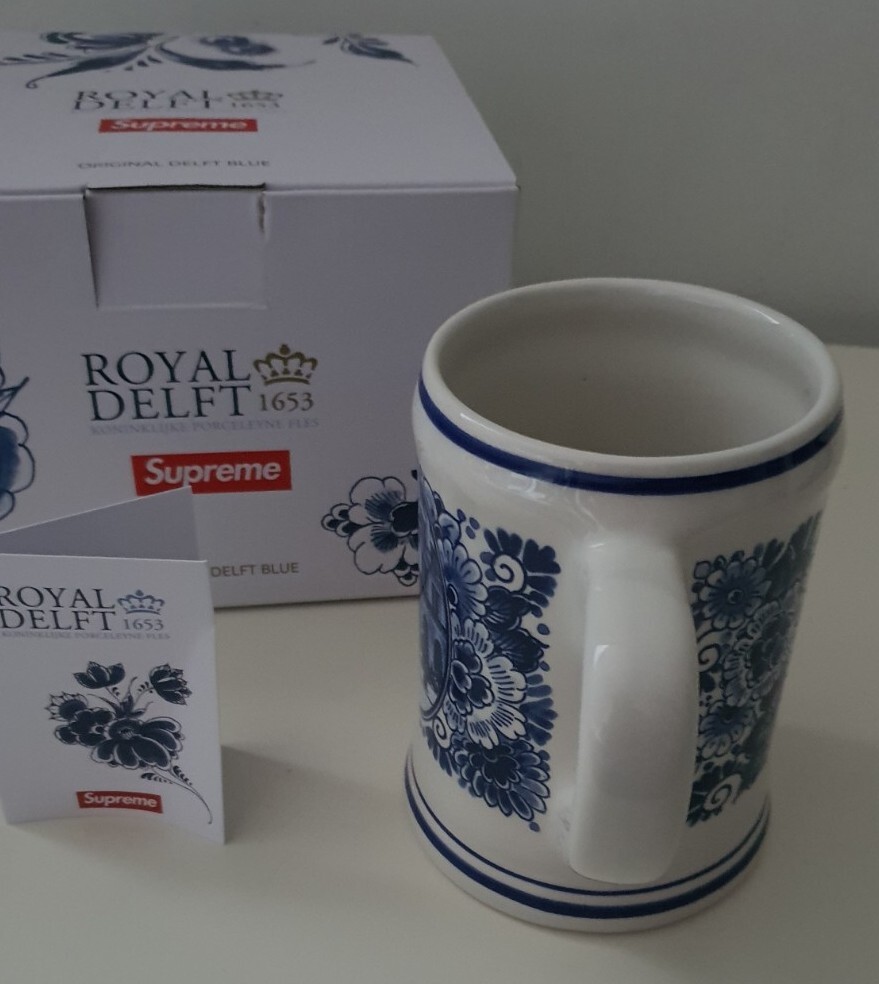 SS21 Supreme Royal Delft 190 bowery beer mug ceramic white