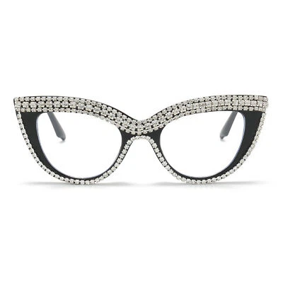 HONEY JOE Fashion Cat Eye Diamond Chain Reading Glasses Women Presbyopia Glasses +1.0~+4.0