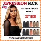 Sleek Paisley Human Hair Blended Styled in Loose Wavy Style 25" Inch UK Seller