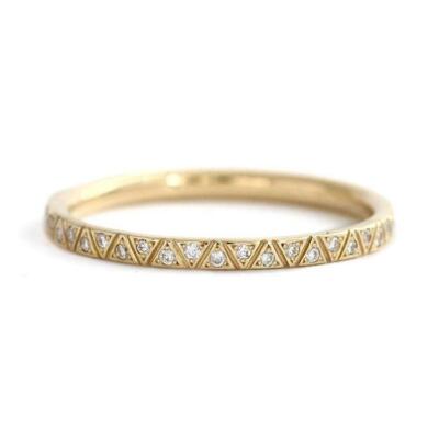 1.5ct Cut Lab-Created Moissanite Geometric Pattern Eternity Band 9k Gold Plated