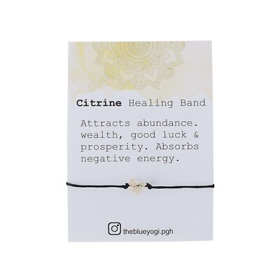 Raw Citrine Gemstone Healing Band with an Affirmation - Casual, boho anklet