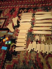 WOODEN TRAIN TRACKS ,30 plus accessories lot 1