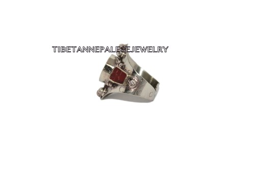 Anello Lapislazzuli Regolabile Anello Boho Anello Corallo Anello Tibetano Anello Tibet RB13 - Foto 2 di 4
