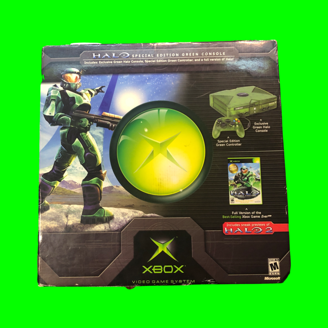 Original Microsoft Xbox Halo Special Edition Green Console New In Box
