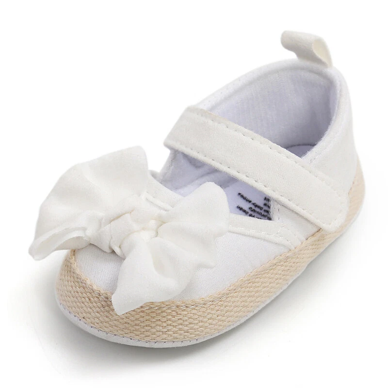 Bebé Niñas Niños Fiesta Bautizo Cochecito Zapatos Arco Niño Pequeño Cochecito Suela Suave Sandalias Foto 2 de 4