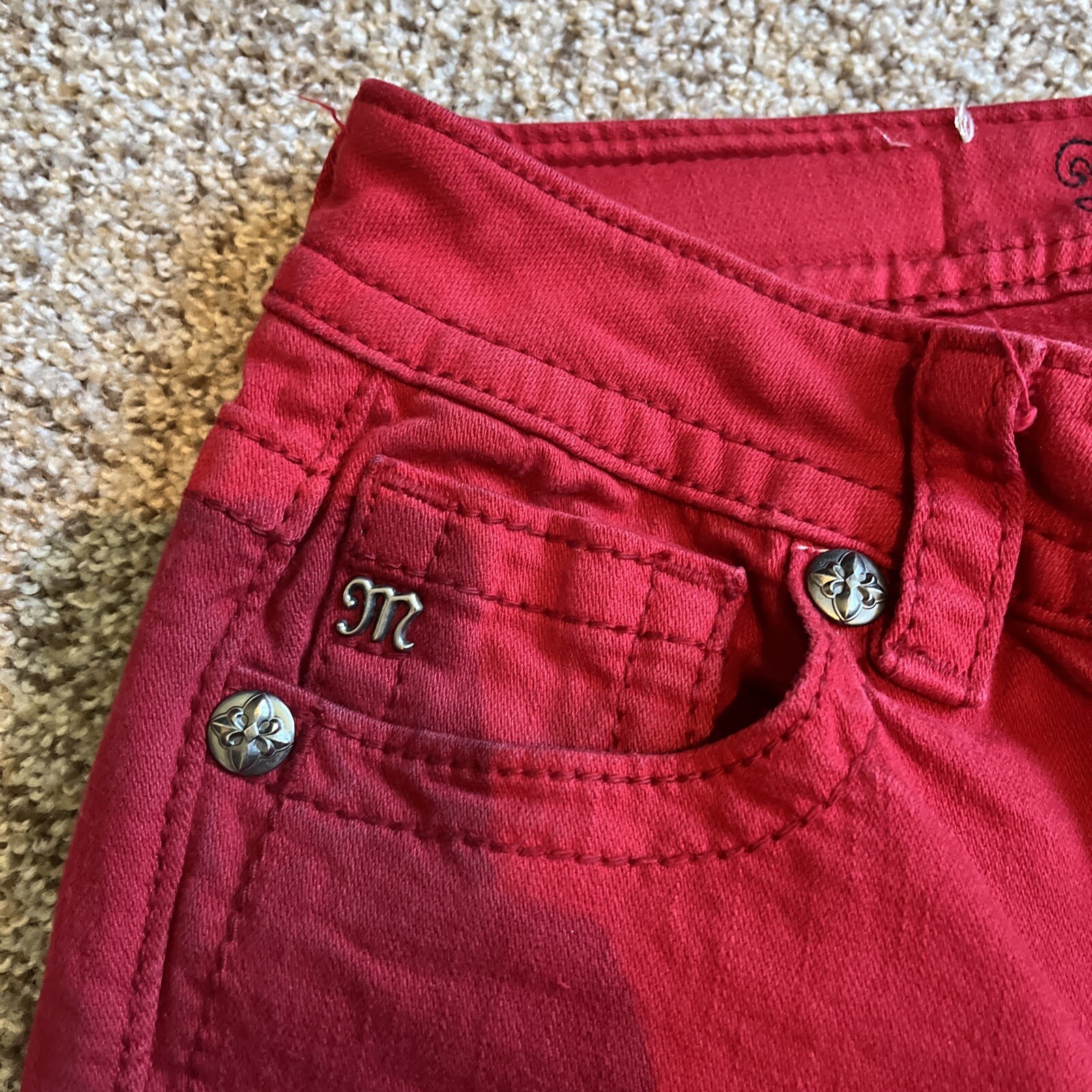 Miss Me Jeans Women's 27 Mid-Rise Skinny 27 X 31 Garnet Red Color - View 3