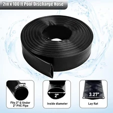 POOLWHALE 2" x 100 FT Swimming Pool Backwash Pool Hose