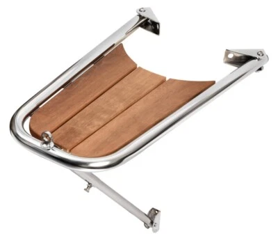 Bugspriet AISI 316 mit Teakholz 680mm x 395mm x 280mm Badeleiter Badeplattform