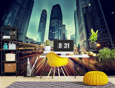 3D Night City 0088NA Wallpaper Wall Mural Removable Self-adhesive Jenny