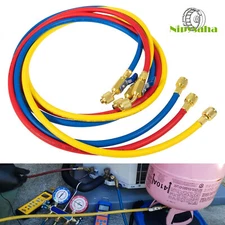 3PC 29986 Plus II 72" Hose 1/4" Compact Ball Valve End Refrigerant Charging Hose