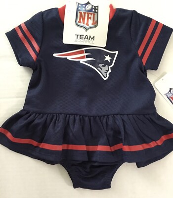 New England Patriots Two Piece Dress Set NFL Football Baby Girls