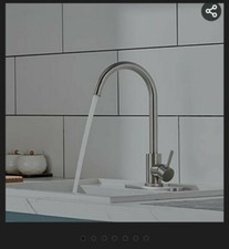 WINDALY Kitchen Faucet, Commercial Brushed Nickel Single Handle Kitchen Sink Fau