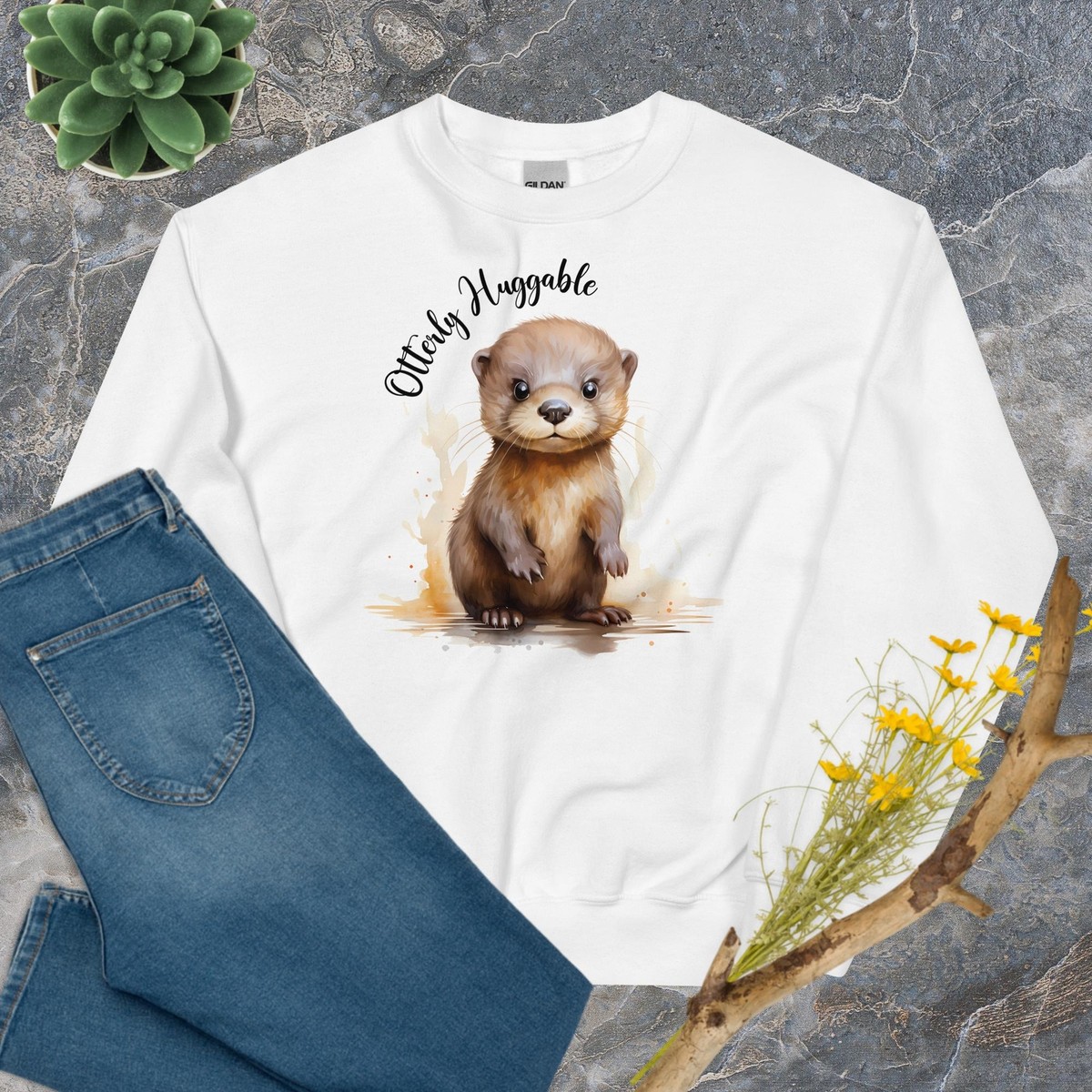 Cute Otter Sweatshirt, Otter Lovers, Sea Otter Gifted, Unisex