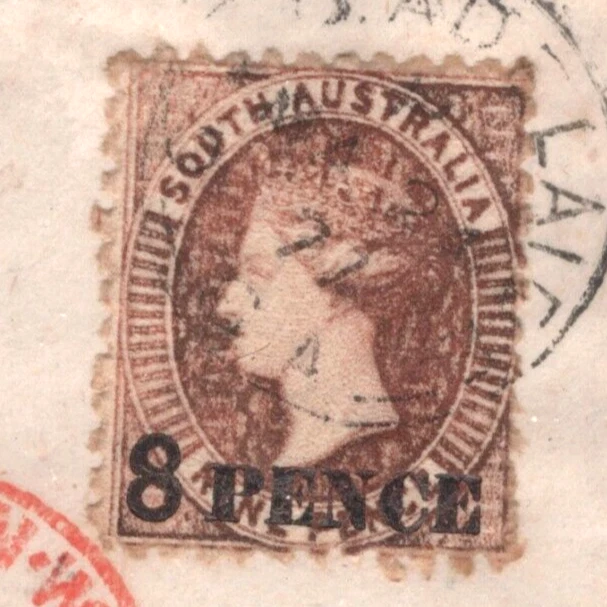 AUSTRALIA DEL SUR Estados QV 8d/9d Cubierta *8 Peniques* Adelaida 1877 Londres ENVÍOS MA443 Foto 2 de 4