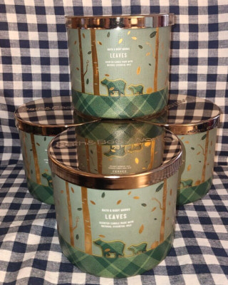 HOT DEAL! 4-Pack Leaves BEARS 3-Wick Candle 25-45 burn hours Bath & Body Works