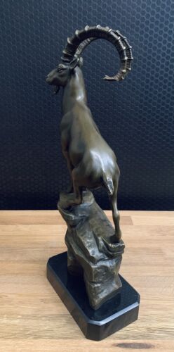 Bronzefigur Steinbock m. Hörner Bronze Skulptur Figur Tierfigur Ziege Kunst - Bild 10 von 11