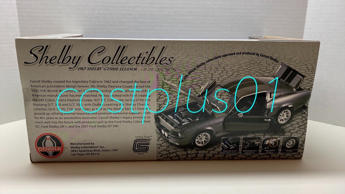 SHELBY COLLECTIBLES 1967 SHELBY GT 500E ELEANOR 1:18 GRAY | eBay