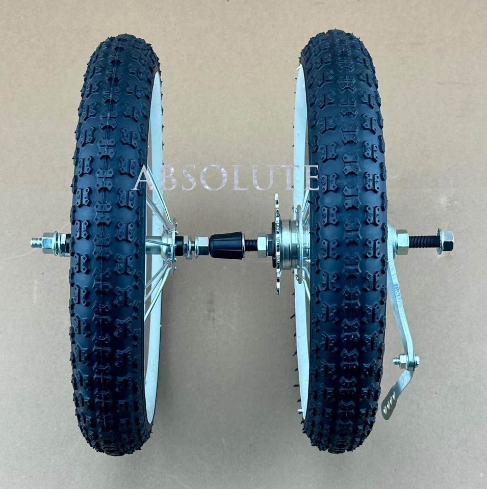 JUEGO DE RUEDAS BICICLETA 12" CROMADAS 20 RADIOS NEUMÁTICOS 14G WHITEWALL BMX COMP III. Foto 2 de 2