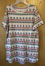 Secret Treasures L - XL Fairy Isle Sleep shirt Gown Snowflake Nightgown New L/XL