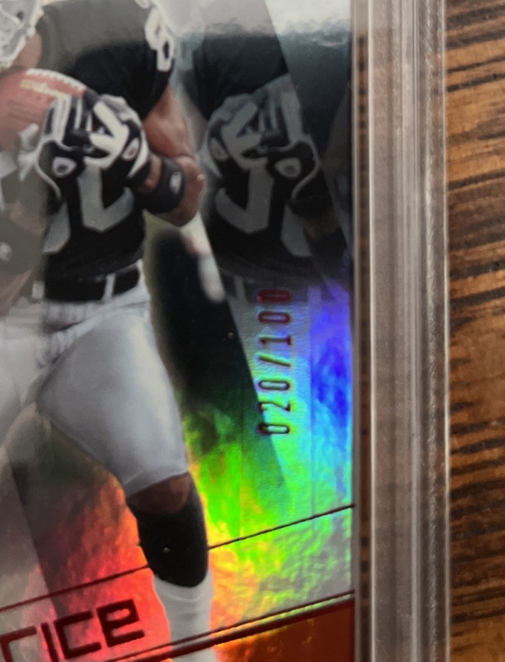 2004 UPPER DECK REFLECTIONS RED #71 JERRY RICE HOF #/100 POP 2 PSA 9 view 3