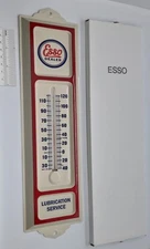 1980s ESSO Dealer Outdoor THERMOMETER in Original Box NOS Metal Gas Station