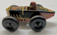 1930's Marx Tin Litho 3 Race Car w/ Balloon Tires 5" Long Nice