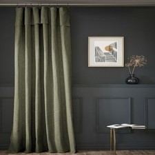 Rideau ajustable + 8 anneaux pince 140x270 cm Slub SIXTINE Thym