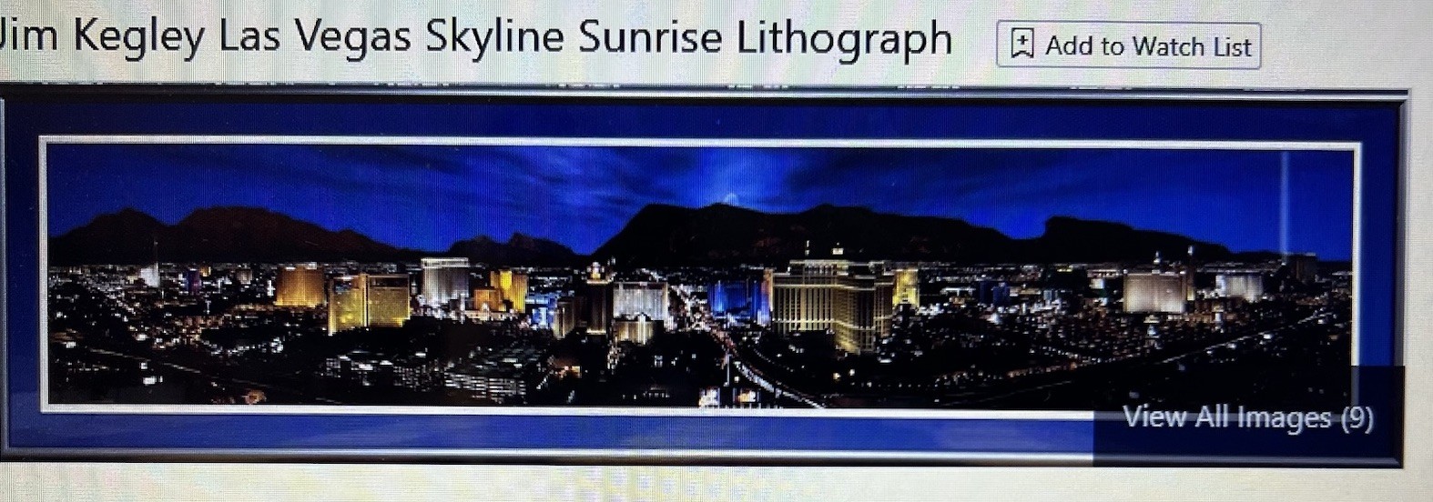 Las Vegas Skyline 2002 at Sunrise Panoramic Lithograph/poster #993 Jim Kegley