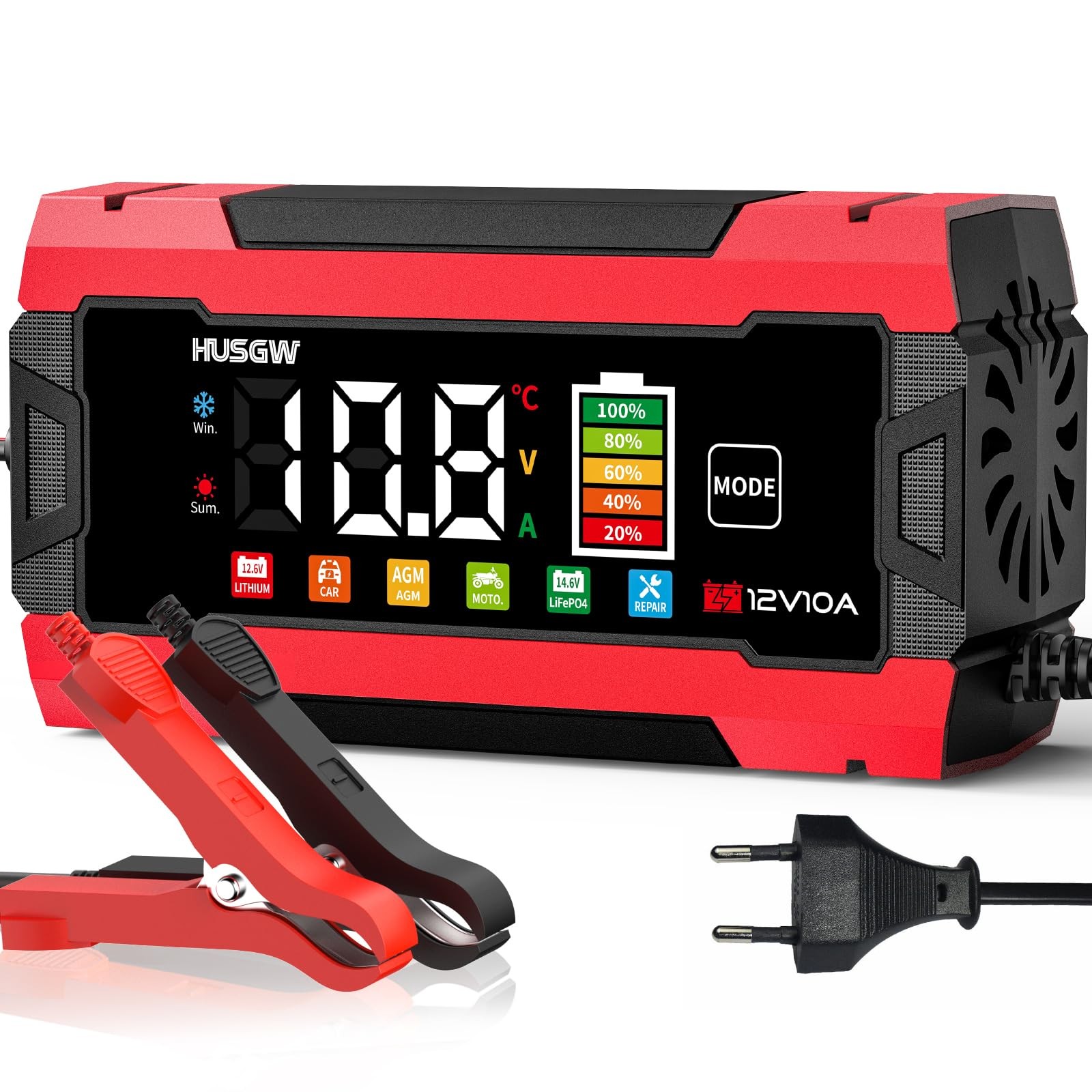Mantenitore Batteria 12V 10A LiFePO4: Caricatore Professionale Auto e Moto