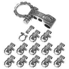 14-Pack Paracord Bracelet Shackle Buckle Pattern Type Silver, Round Head