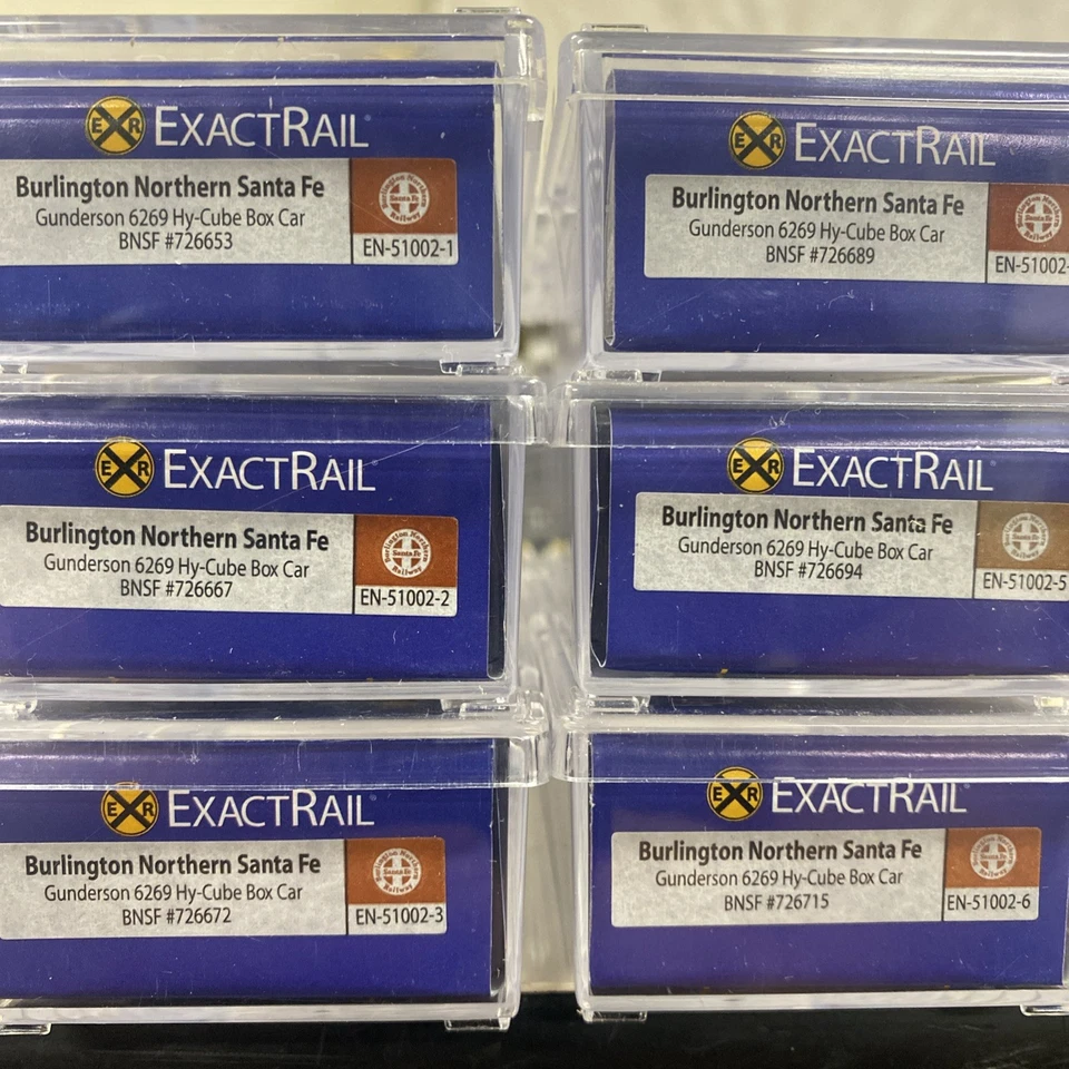 N Scale ExactRail 51002 BNSF Gunderson 6269 Hy-Cube Box Car Runner Pack Set 6RD# - Image 4 of 4