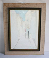 Huile sur toile signée Vicente Ferrer GUASCH, casa blanco Ibiza, dim. 33x46 cm