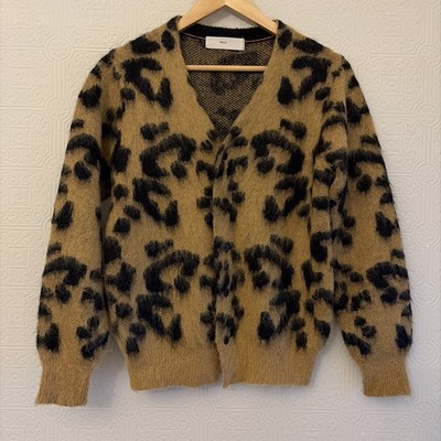 Toga Pulla Leopard 60% Wollmischung Strickjacke Gr. 36 oversized