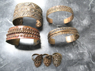 Latvia Copper Sakta Fibula Tautas Terps Dress Medieval Viking Bracelets & Rings