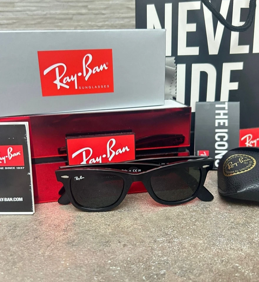 Ray-Ban Original Wayfarer Classic2140/901 taglia 47:22 Vetro/Verde G 15  - Image 3 of 4