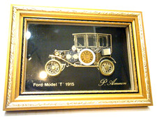 Vintage Framed Mixed Media 3d Watch Parts Art 1915 Ford Model T Car Germany Vintage Framed Mixed Media 3d Watch Parts Art 1915 Ford Model T Car Germany